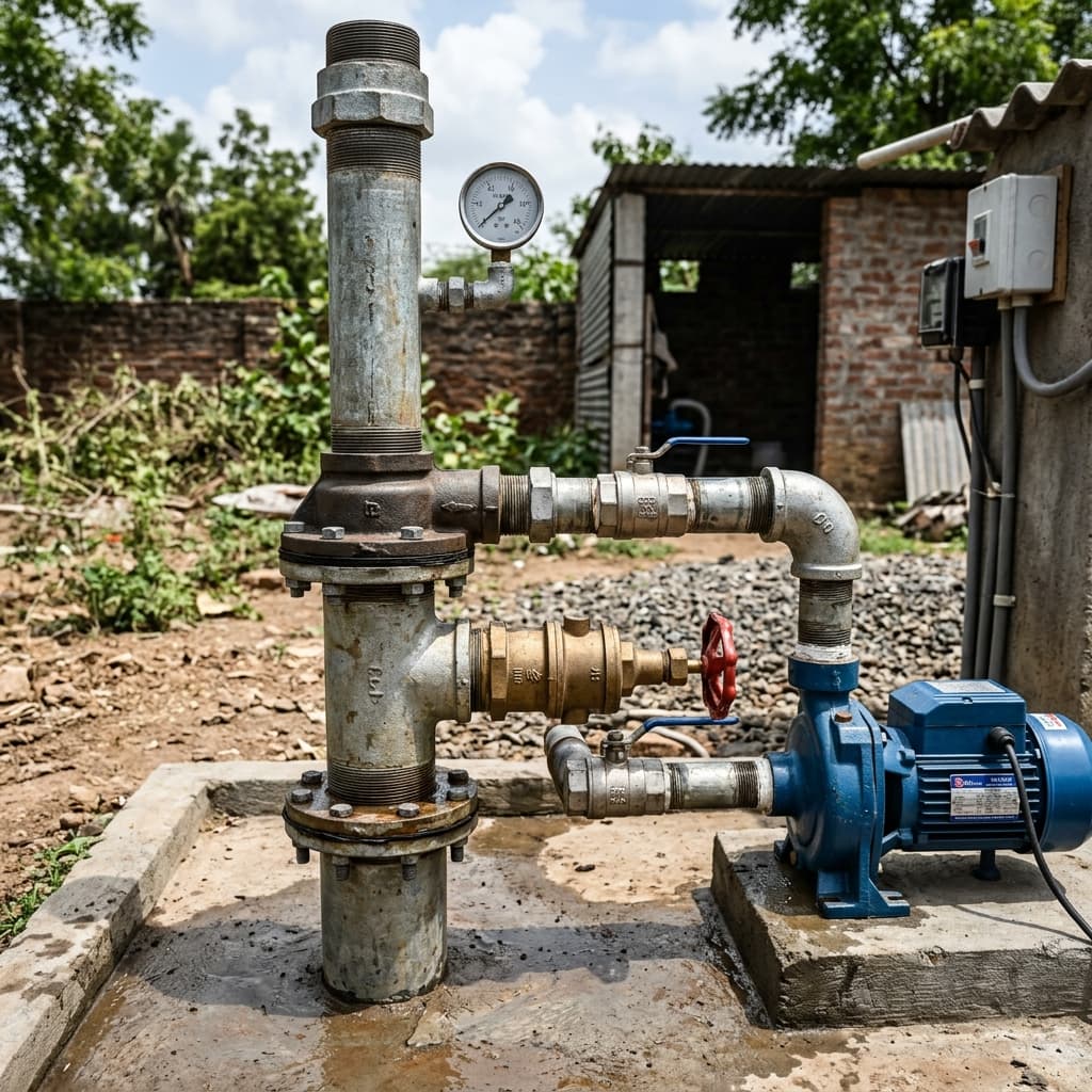 Motor Erection (GI Pipes) - after